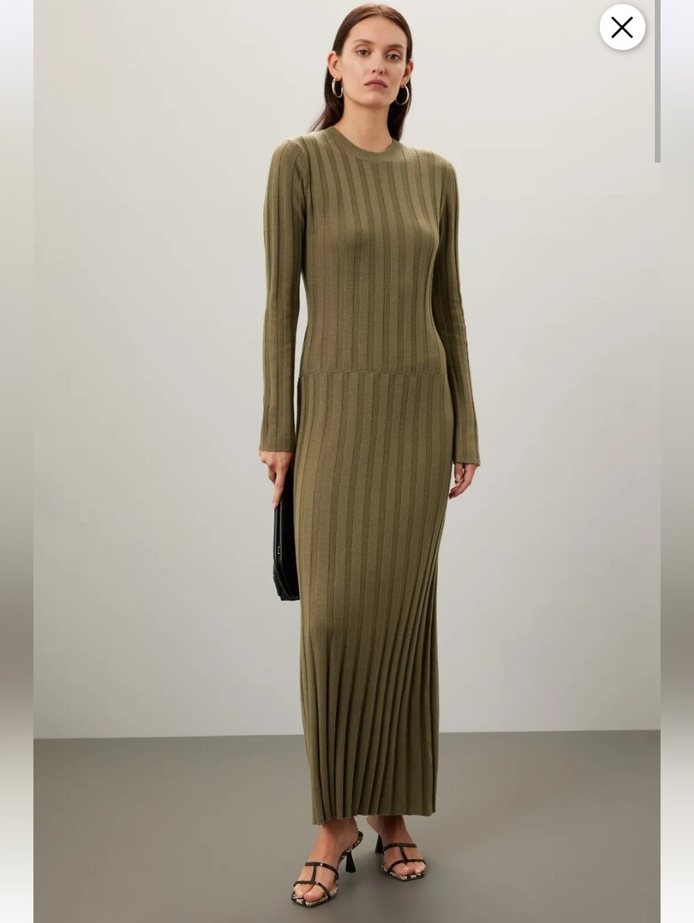 GREAT JONES GREEN RIBBED KNIT DRESS SIZE M MSRP $250